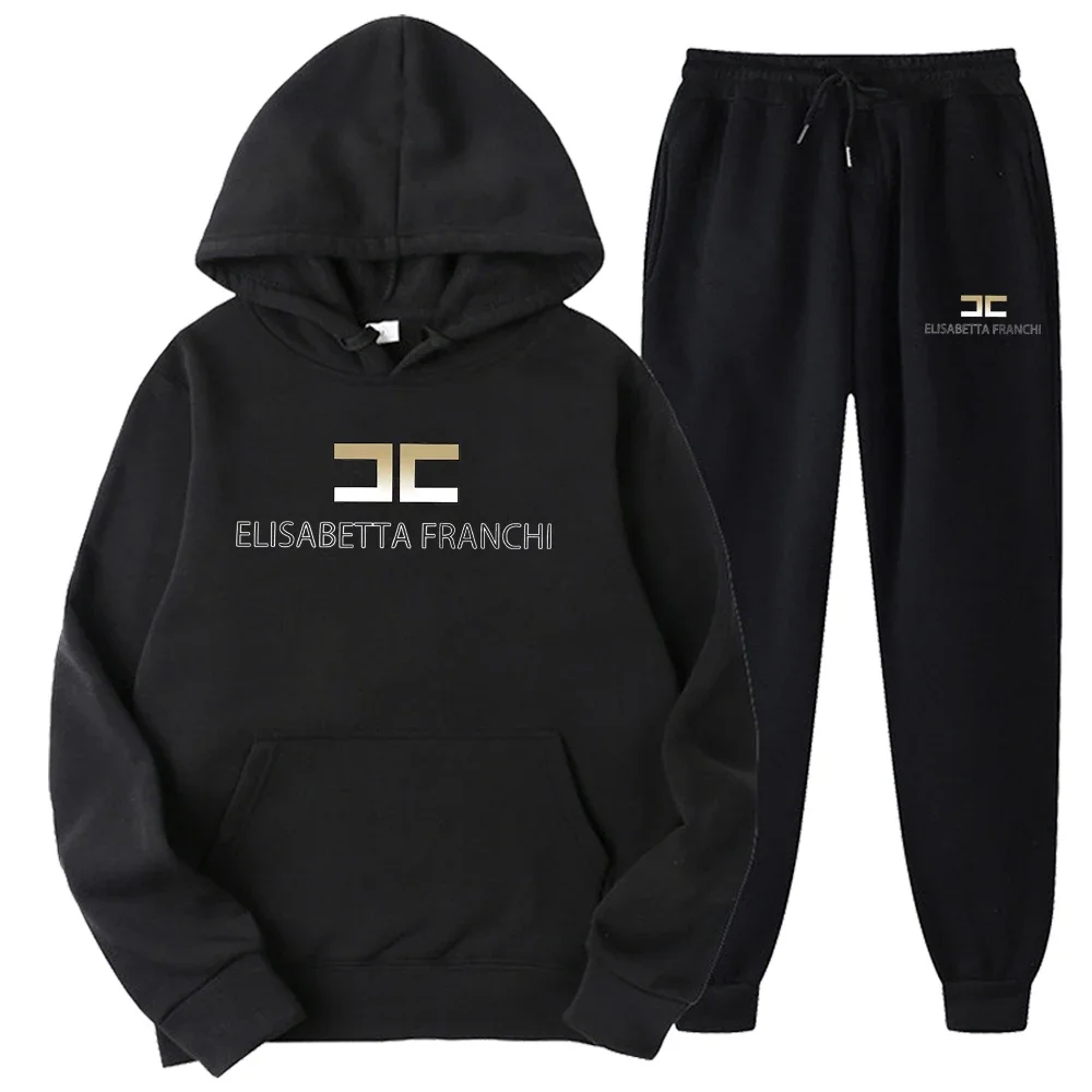 

Spring and Autumn Sweatpants Two-Piece Set Printing Sport Running Trousers Overcoat New Men's Tracksuit
