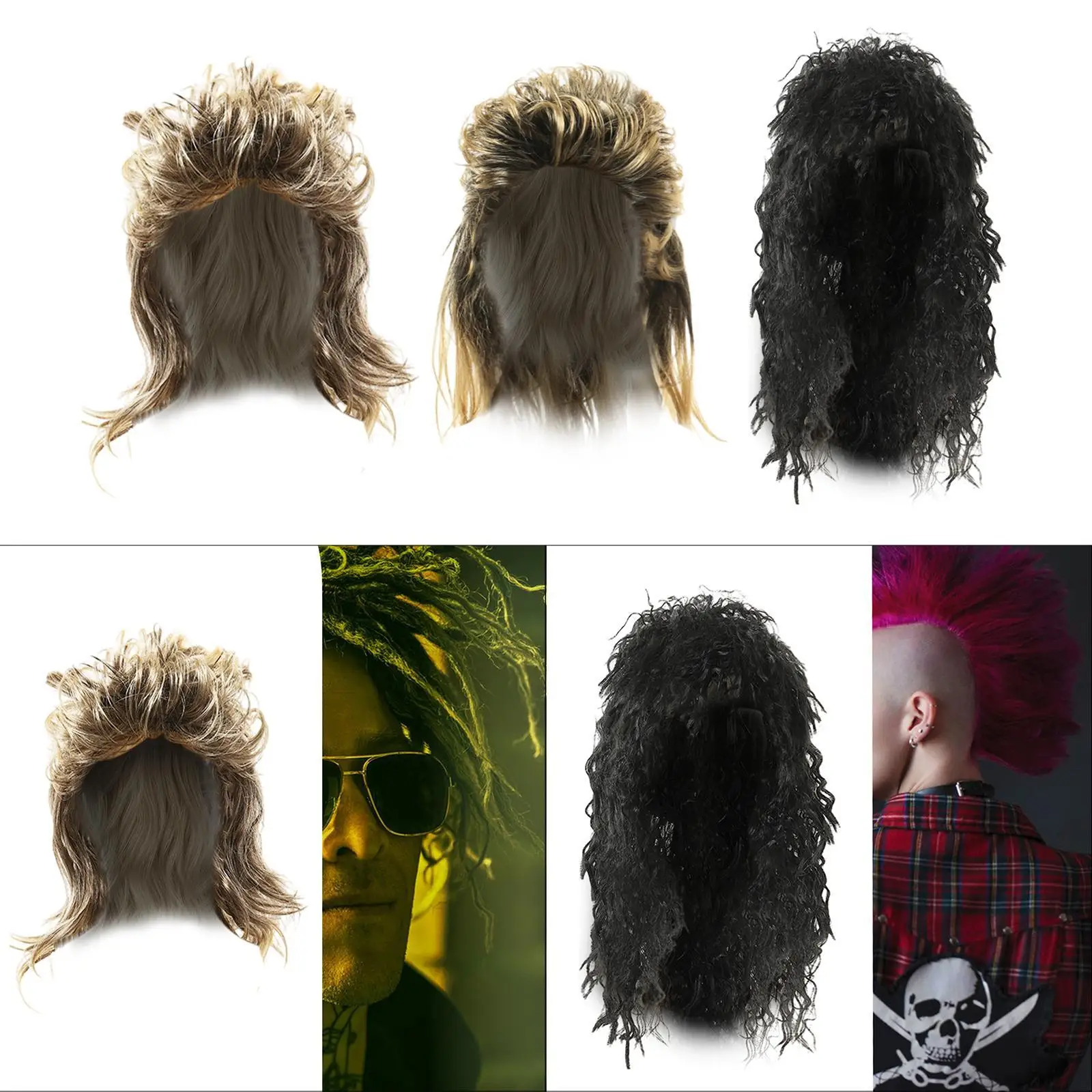 

70S 80S Disco Wig Fancy Dress Wig for Disco Theme Party Women Men Birthday