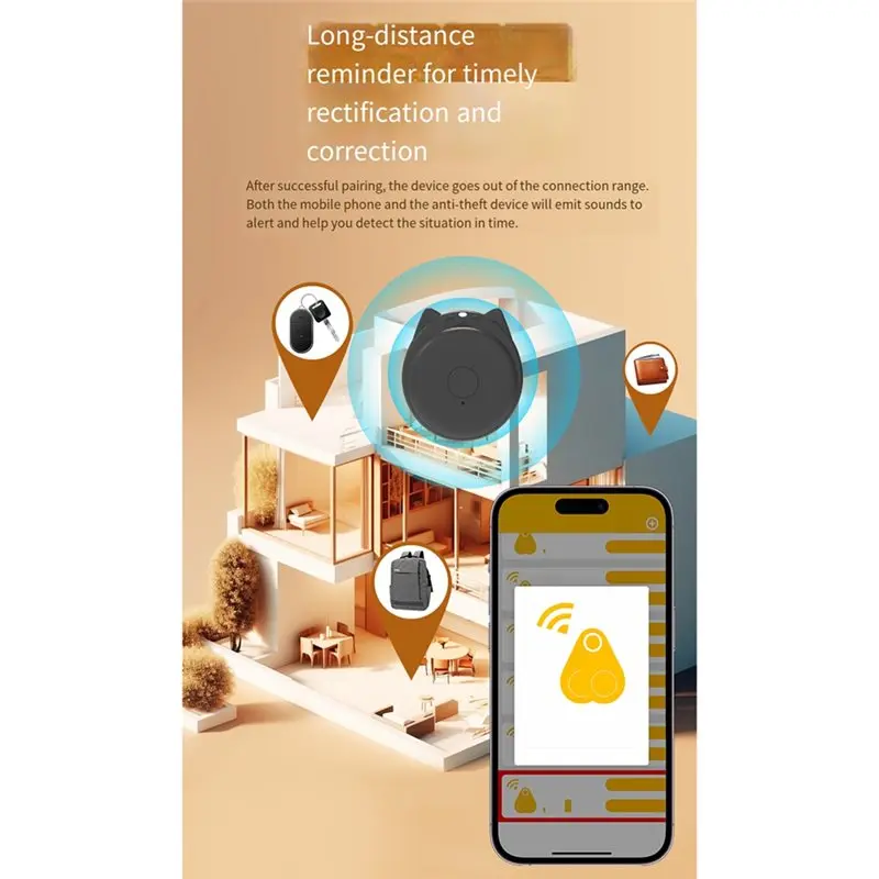 FULL-Anti-Lost Reminder Bluetooth GPS Mini Cat Shape Pet Location Tracker Key Kids Bag Finder Device For IOS/Android