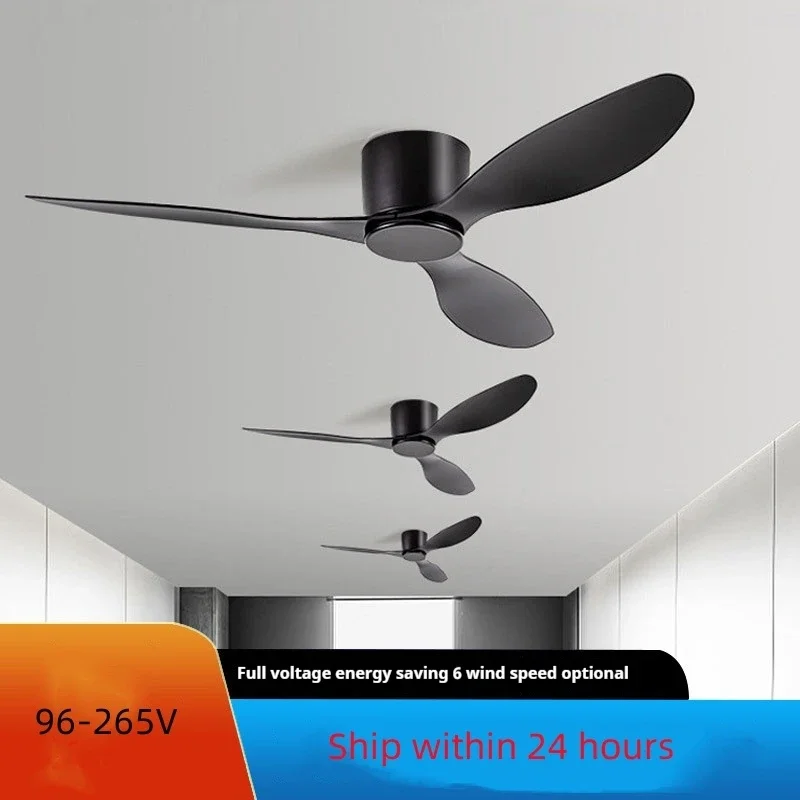 Imagem -02 - Ventilador de Teto Moderno Led com Luz Motor dc Velocidades Elétrica Remota Piso Baixo Lâmpadas 96265v 110v 220v