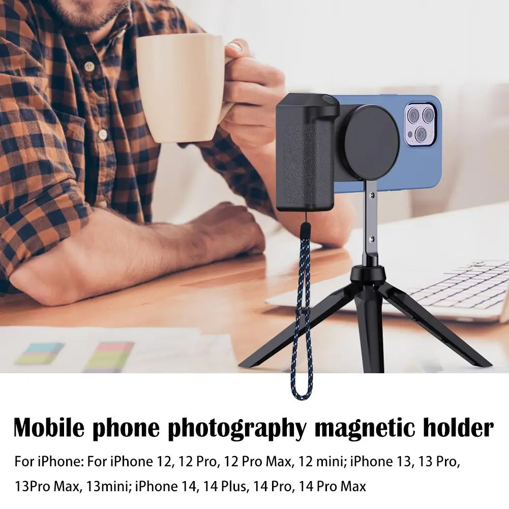 For Magsafe Wireless Charge Macsafe Magnetic Camera Handle Bluetooth Stabilizers For Cell Phones Photo Bracket Anti-shake S G7R0