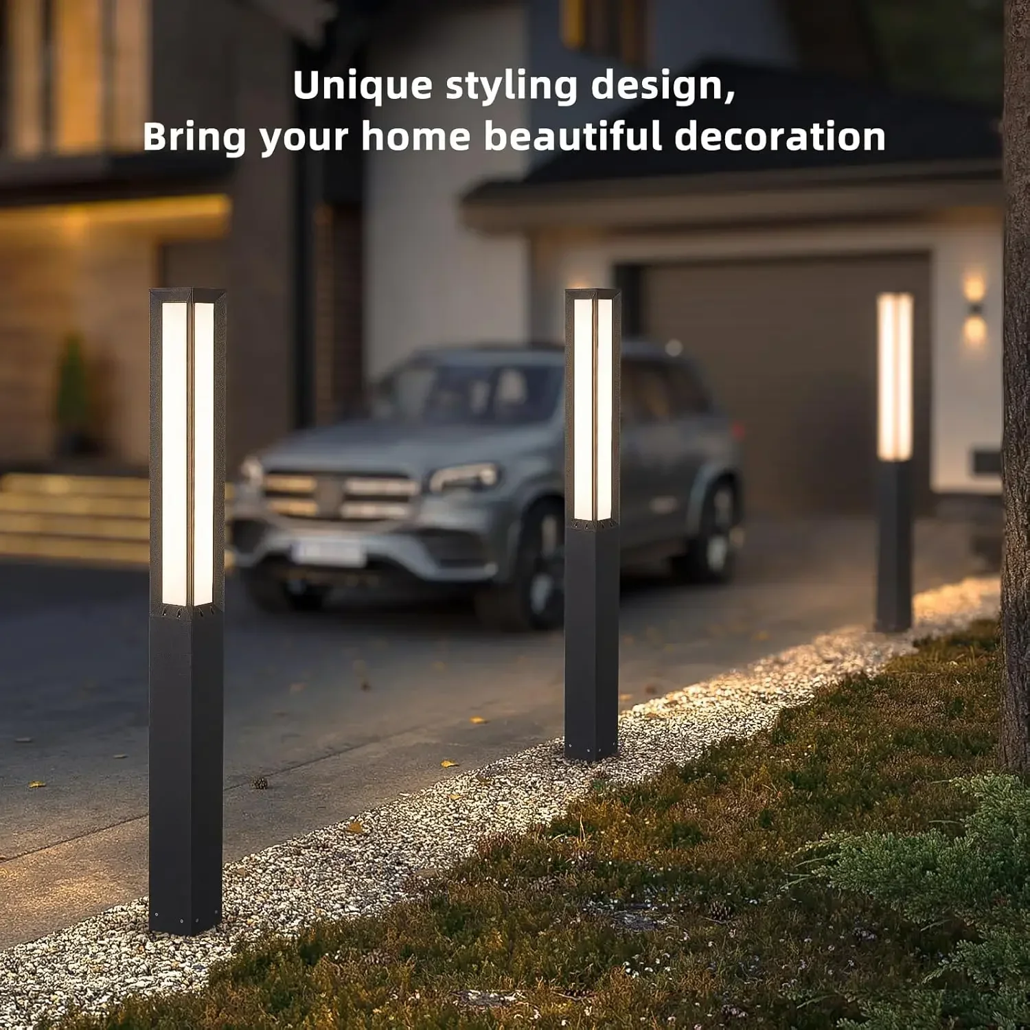 Outdoor Pathway Light, 71'' Landscape Path Lights IP54 Waterproof Bollard Lighting Exterior Garden Floor Lamp Aluminum High Volt