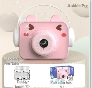 Cartoon Animal Bubble Camera – LED Light & Music Automatic Bubble Blower | Kids’ Fun Toy