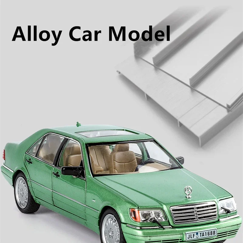 1:24 Benz W140 S320 SEL Alloy Classic Old Car Model Diecasts Metal Retro Vehicles Car Model Sound and Light Collection Kids Gift