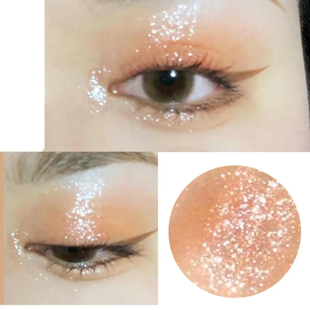 Glitter Eyeshadow Brighten Eyes Make Up Waterproof Monochrome Shadow Shimmer Pigmented Cosmetics Women Eye Highlighter Pale L8j6