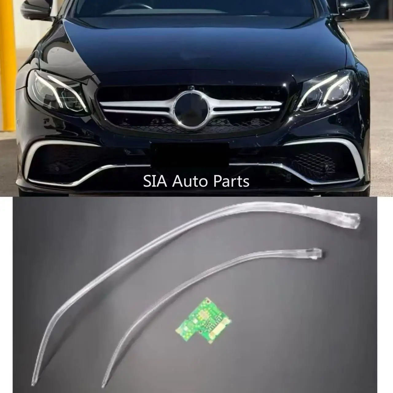 

Белые световодные трубки для Mercedes Benz Angel Eye E Class W213 2016 2017 2018 2019, светодиодные балласты, печатная плата, чипы DRL