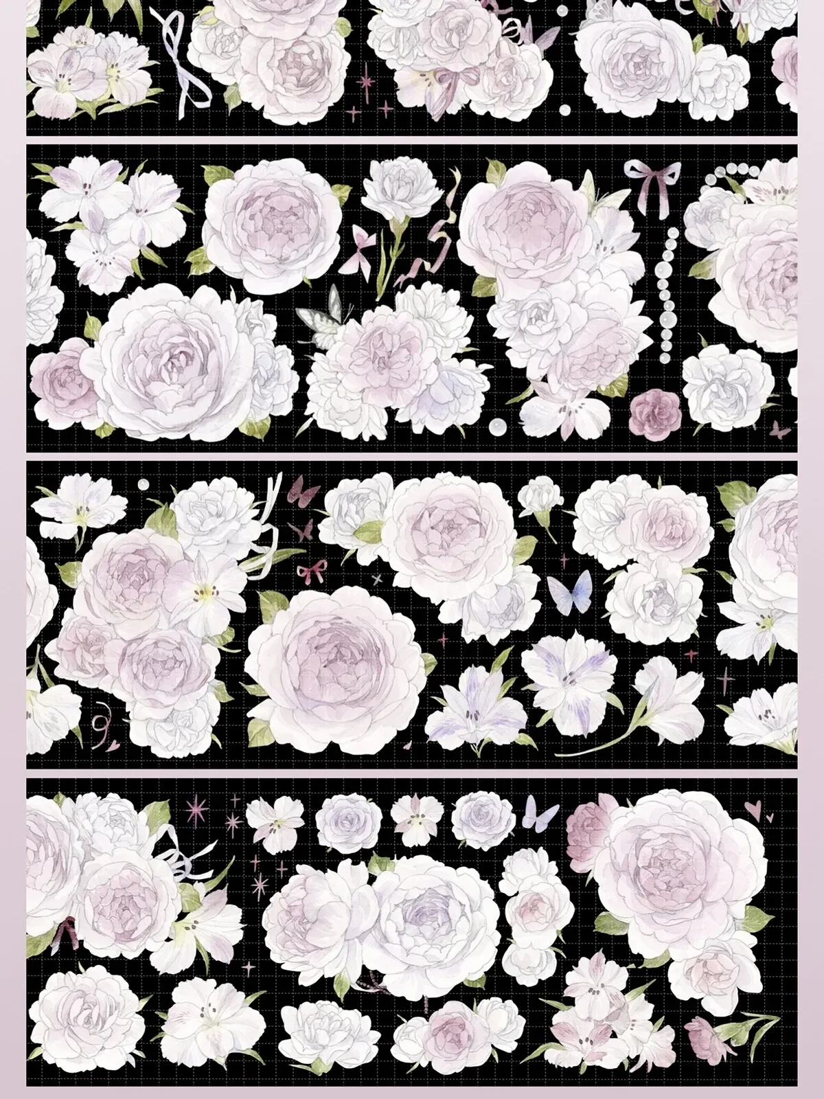 Imagem -04 - Fita Pet Floral Washi Shell Lustre Cores Pastel Rosa Lua