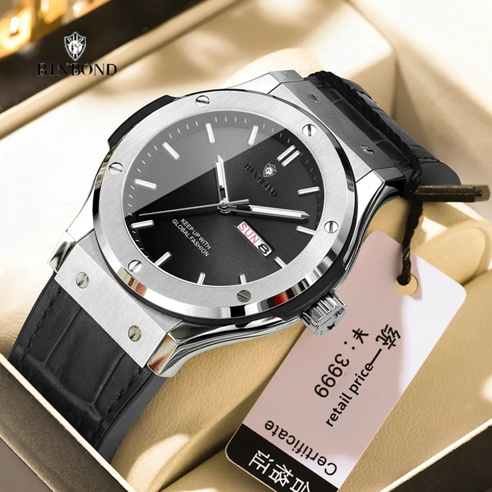

Fashion Quartz Wristwatches New Black Silicone Sports Leather Mens Automatic Watches For Man Luxury Automatic Watch Men Clock