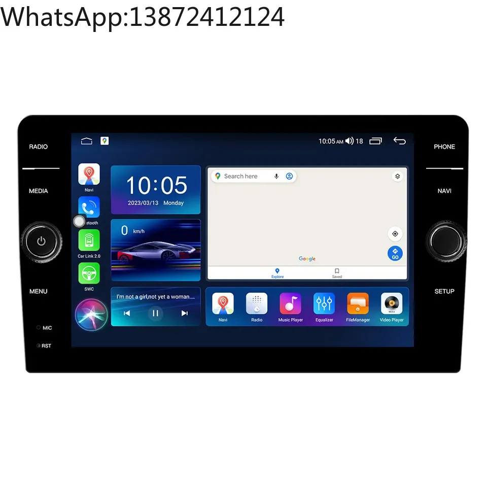 

2din Android 13 Rotary Knob Car Multimedia GPS Navigation Carplay Android Player 8" Universal for Lada Buick Suzuki Chevrolet