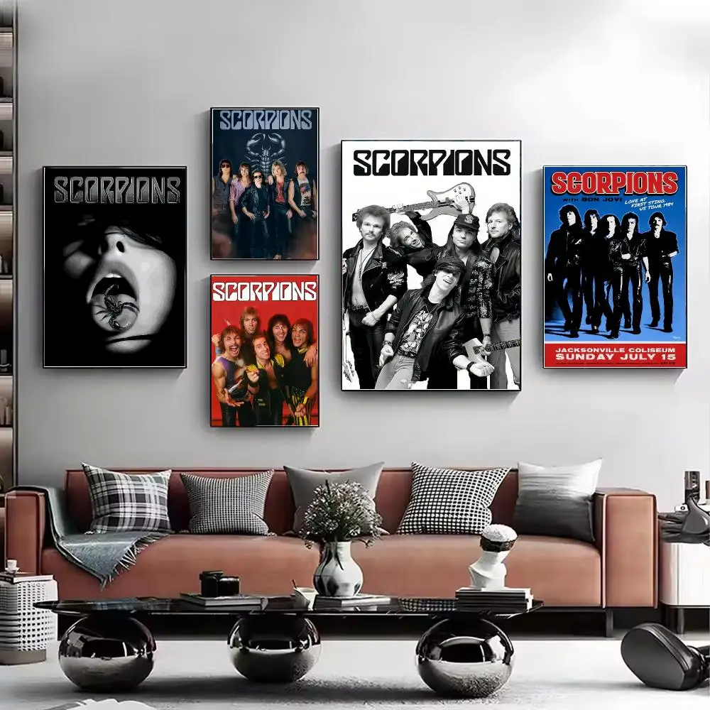 Hard Rock S-Scorpions Band Heavy Metal Poster HD Wall Art Aesthetic Decor for Living Room Bedroom Office Stylish Gift