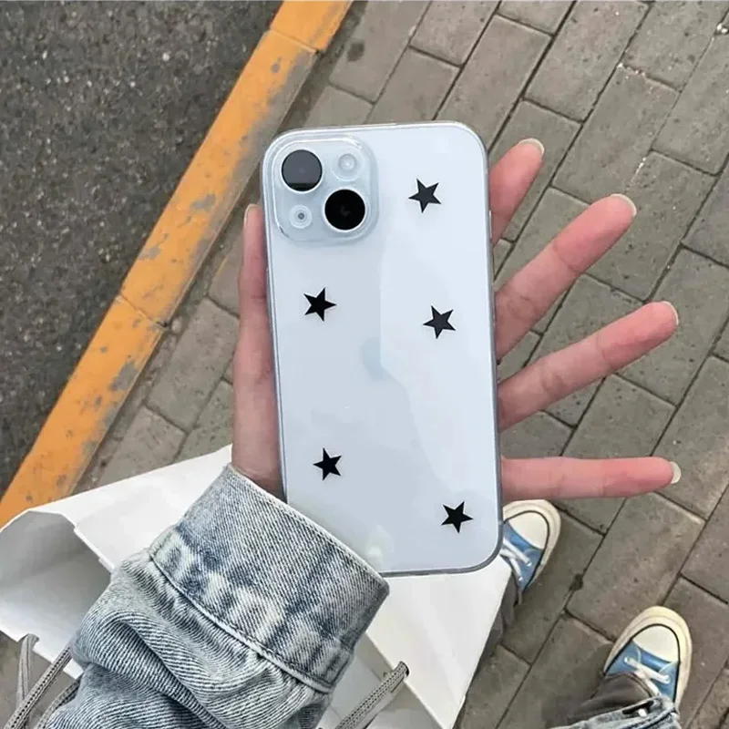Fashion Star Korean Simple Phone Case For Samsung A36 A26 A56 A16 A06 A55 A35 A25 A15 A05 A54 A34 A24 A14 A13 A53 A33 TPU Cover
