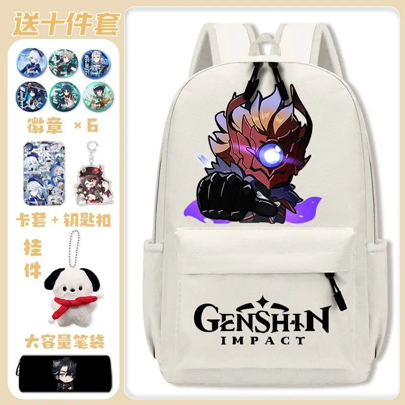 Genshin Impact New Lightweight Large Capacity Backpack For Middle Girls Boys Third To Sixth Grade Elementary School Students Ani