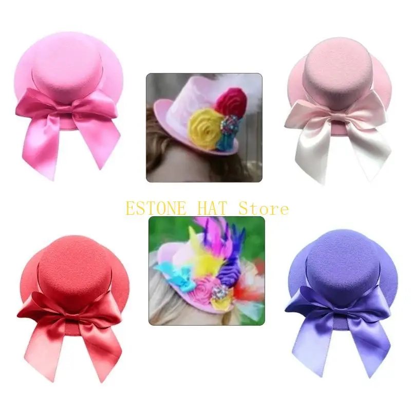 

49MF Medieval Bowknot Decals Fascinator Hat Hairpin Bride Hair Clip Small Hat Hair Clip Punk Hair Clip for Halloween Party