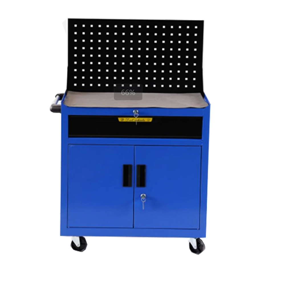 Drawer Style Car repair Tool Cart, Mobile Tool Cabinet, Handcart Maintenance Workshop, Double Door Parts Cabinet With Back Panel