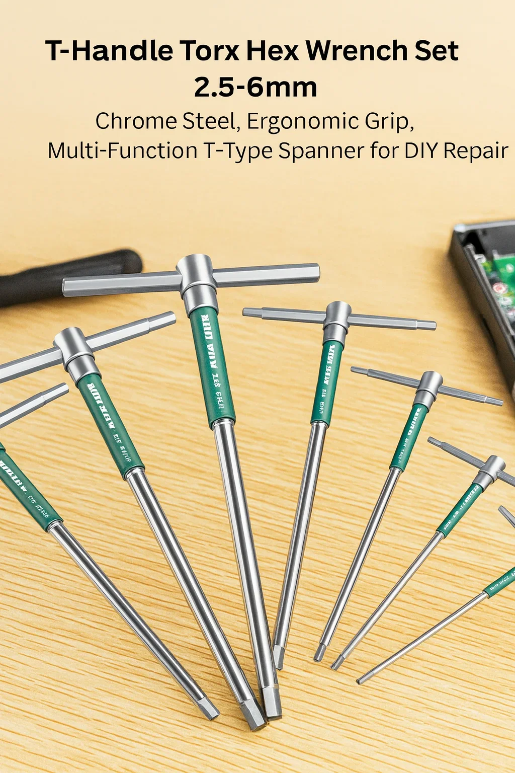 

Набор шестигранных ключей Torx с Т-образной ручкой 2,5-6 мм, хромированная сталь, эргономичная ручка, многофункциональный гаечный ключ Т-образного типа для ремонта своими руками