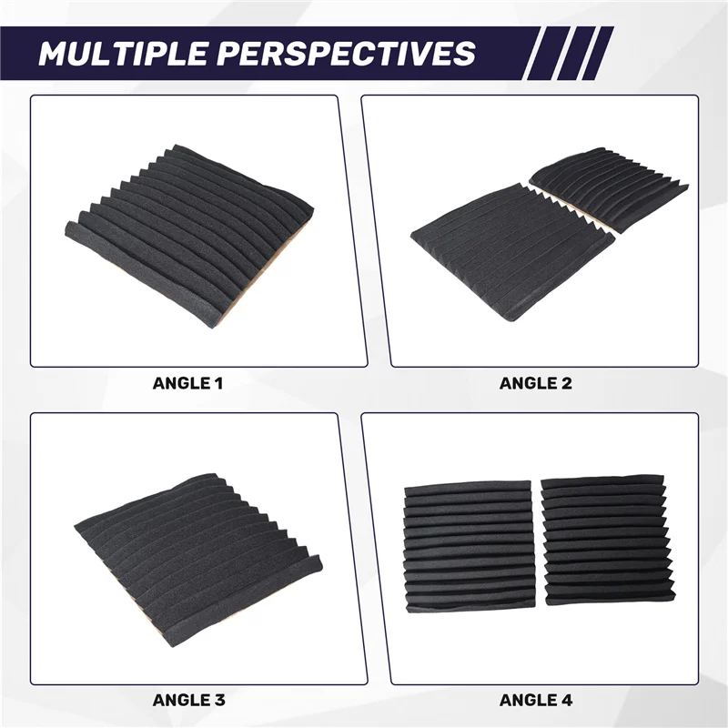 

ABUE-12 Pieces Acoustic Foam Panel Self-Adhesive,Acoustic Foam Panel,Sound Insulation Pad,Reduce Noise,For Studio Home Office