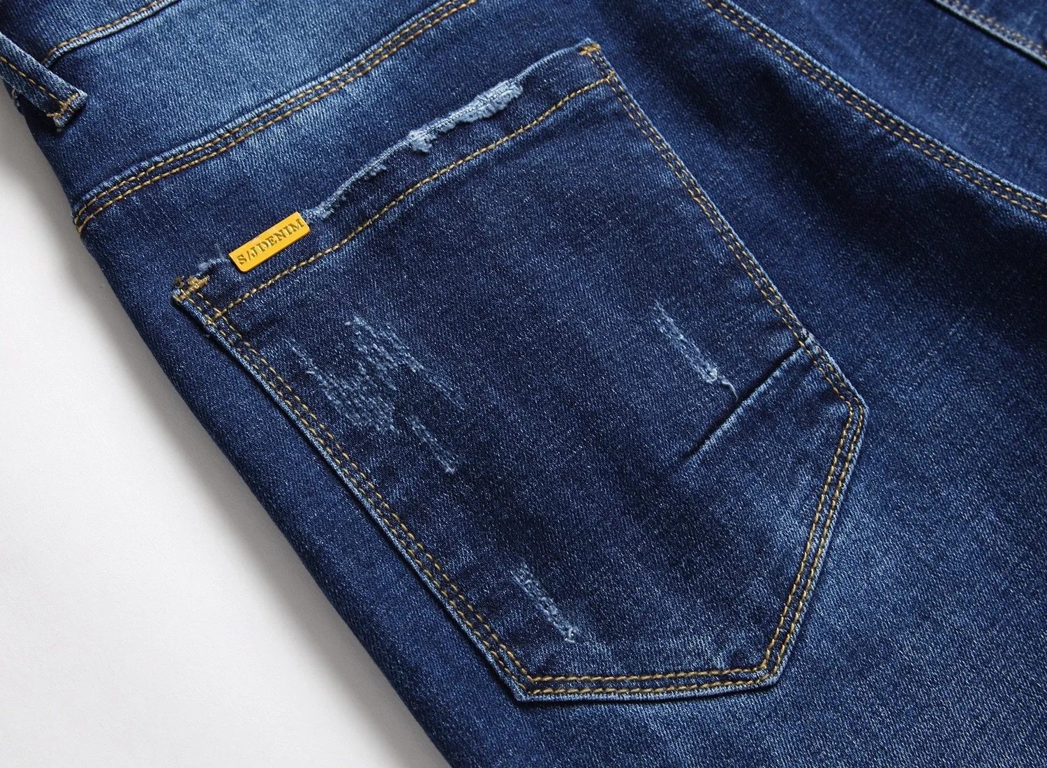 Jeans blu estivi da uomo a vita media pantaloni elastici in cotone stampato tinta unita pantaloni in Denim per giovani pantaloni da ufficio elasticizzati morbidi e traspiranti