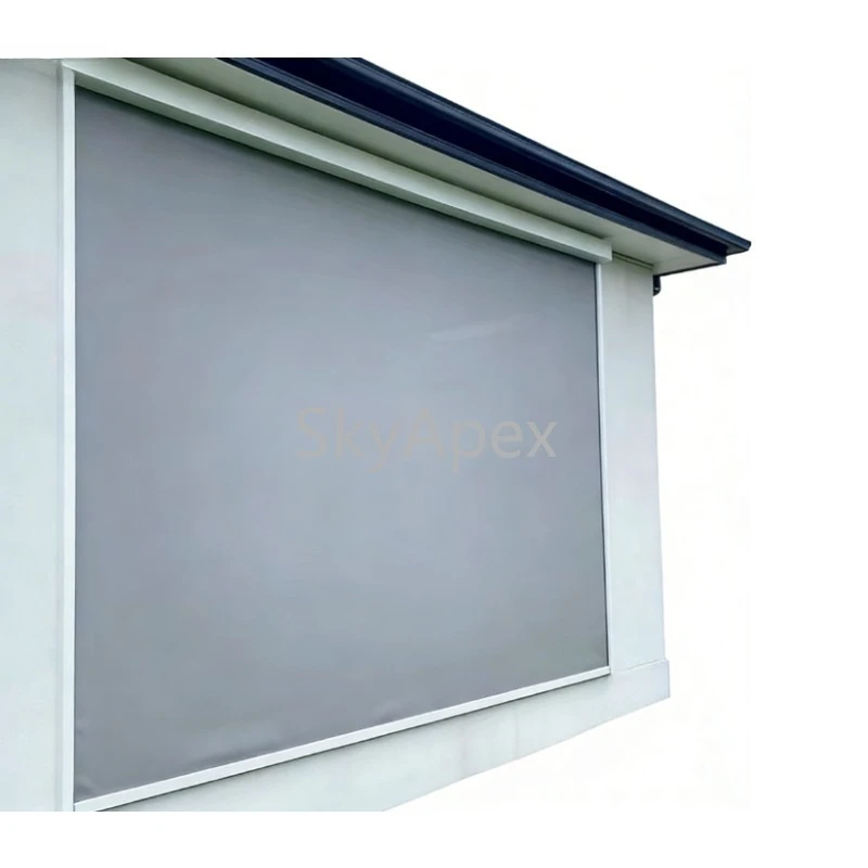 Anti UV Windproof Waterproof Motorized Retractable Roller Blind Patio Window Screen High Density Tear Resistant For Balcony Dura
