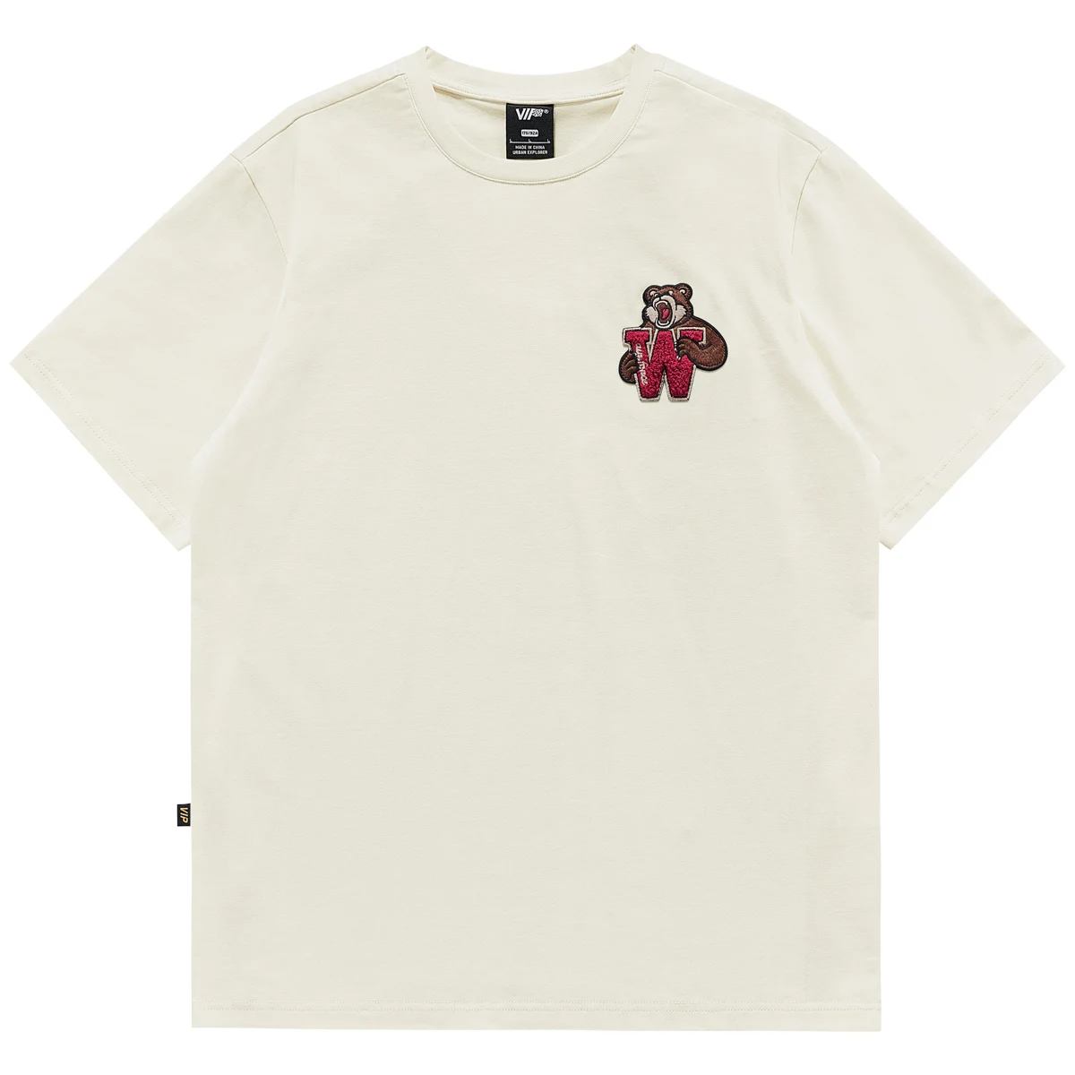 

Мужская летняя футболка VIP Heavyweight из чистого хлопка с вышивкой в американском стиле и мультяшной вышивкой для пар