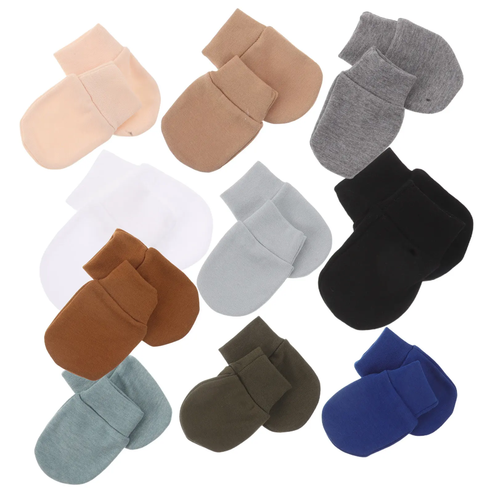 

10 пар детских варежек-антицарапинок, дышащие перчатки для младенцев, эластичные чехлы для рук для новорожденных, зимние, для малышей