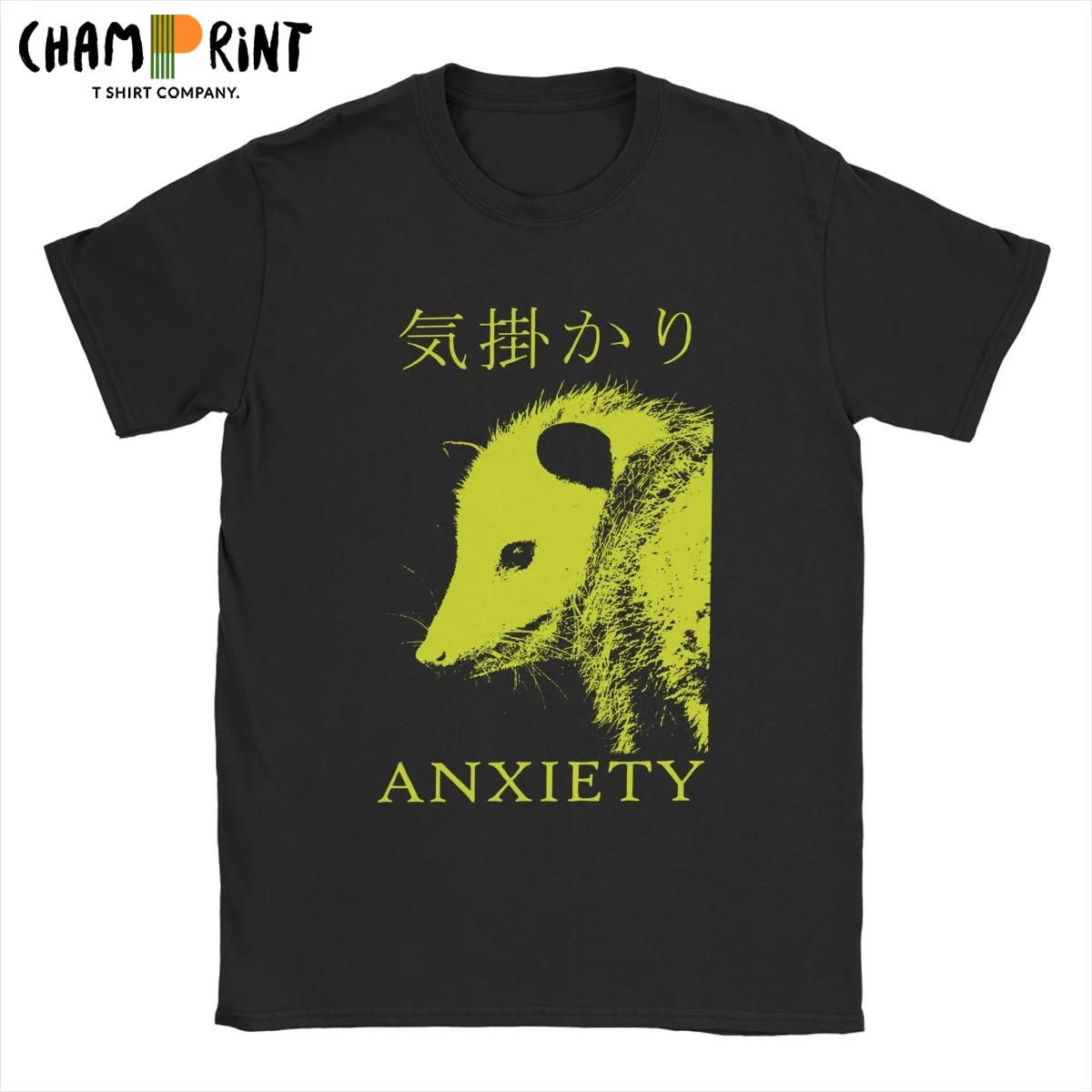 Anxiety Opossum Live Weird T-Shirts for Men Funny Vintage Cotton Tee Shirt Crew Neck Short Sleeve T Shirts Graphic Clothing