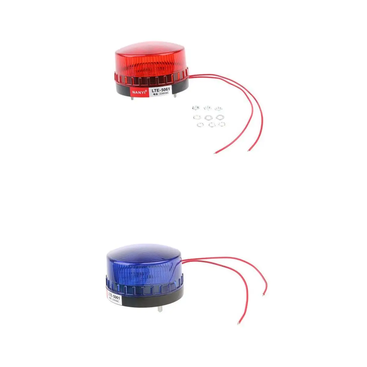 Blue Red LED Beacon Emergency Warning Light 220V Strobe Lamp for Power Outage Safety Industrial Use Rechargeable