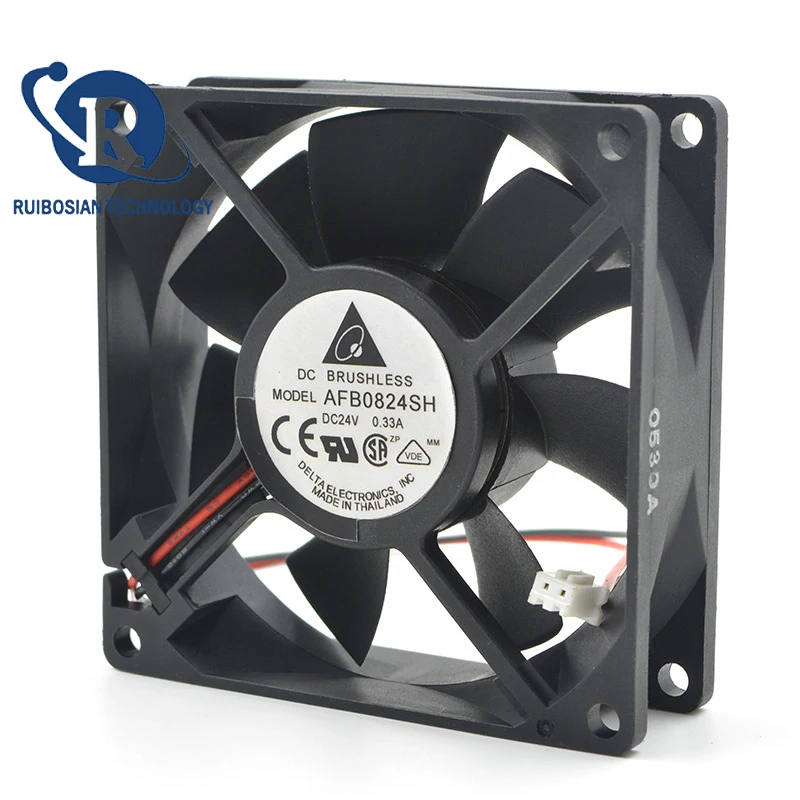 Delta AFB0824SH 8025 24V 0.33A 8CM high air volume speed measurement Double ball ball transformer Frequency converter fan