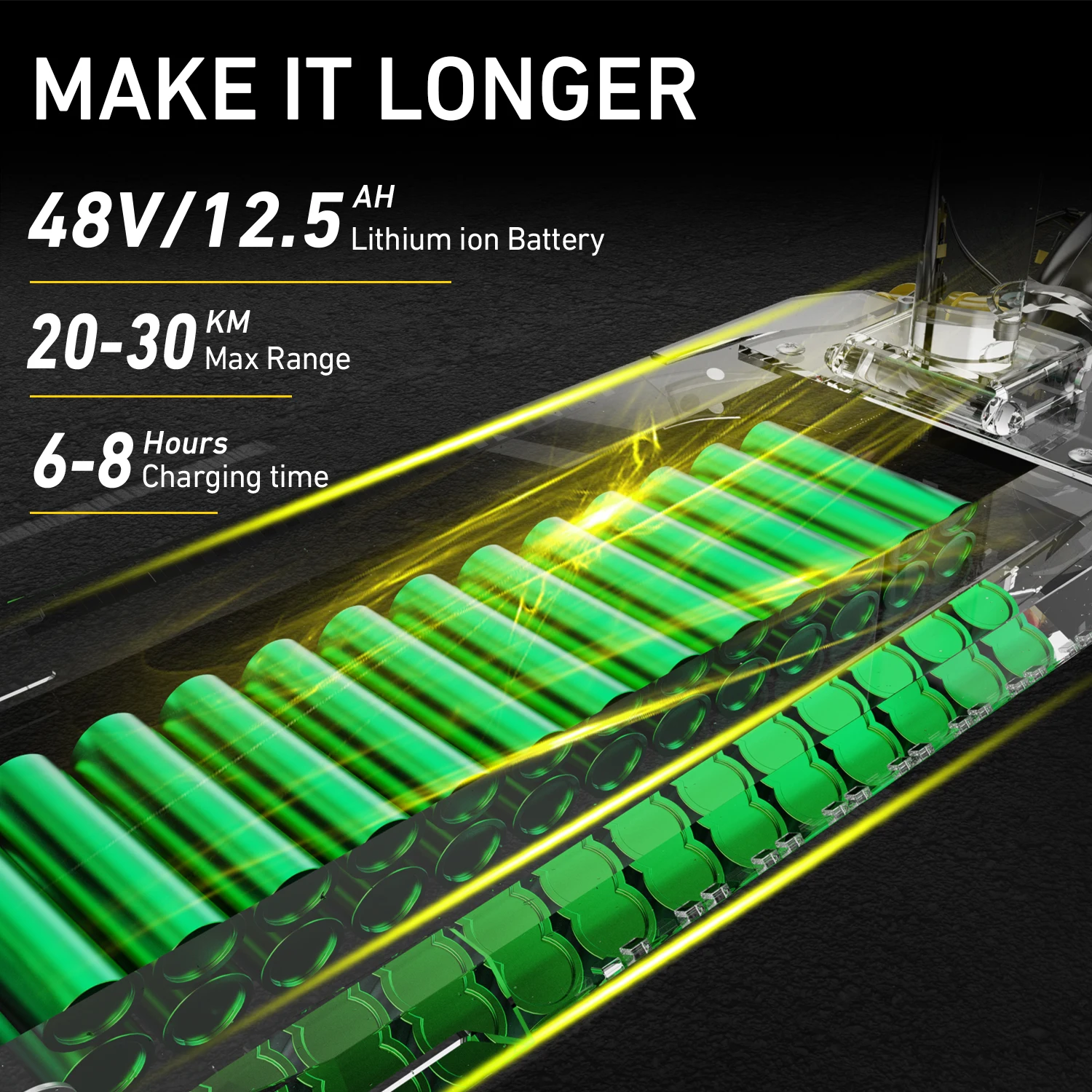 سكوتر كهربائي IENYRID M4 Pro S+، محرك 800 وات، بطارية 48 فولت 12.5 أمبير في الساعة، سكوتر إطارات 10 بوصة، أقصى سرعة 45 كم/ساعة، فرامل قرصية، شاشة LCD #4