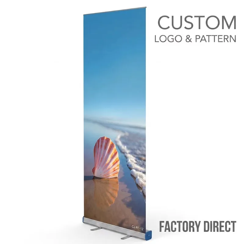 Custom Aluminum Retractable Roll up Banner Stand 85x200cm for Trade Show Advertising Display