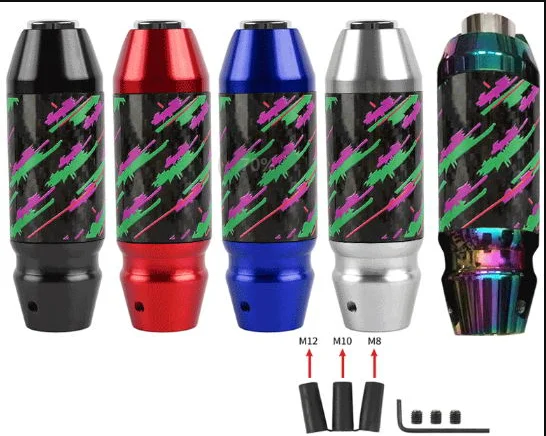 

Jdm Style Carbon Pattern Multi-color Blossom Printed Shift Knob Universal Manual Racing Sports Handle Gear Knob Shifter