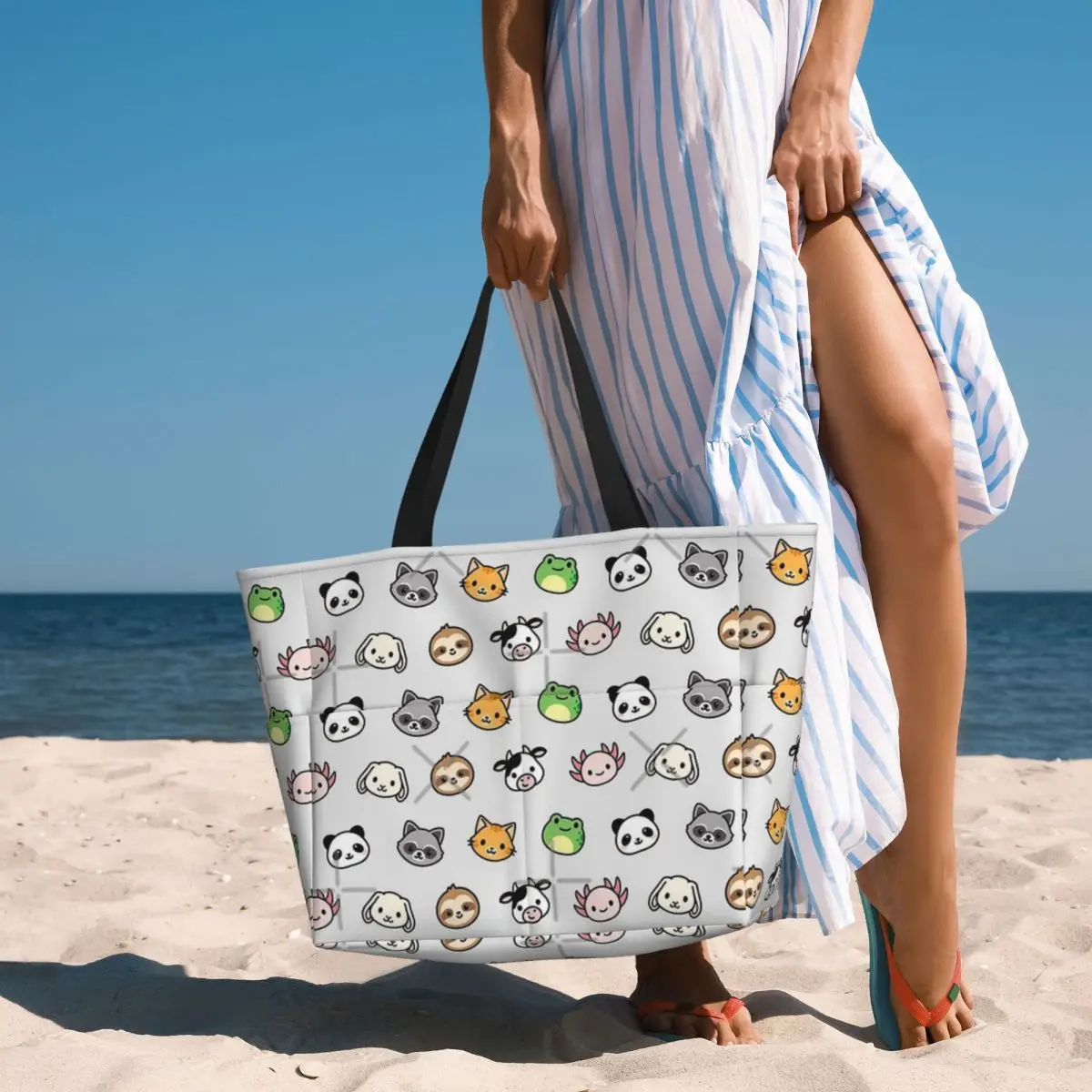 Sac de voyage de plage avec autocollants d'animaux pour adultes, sac fourre-tout, motif multi-style, cadeaux initiés, personnalité