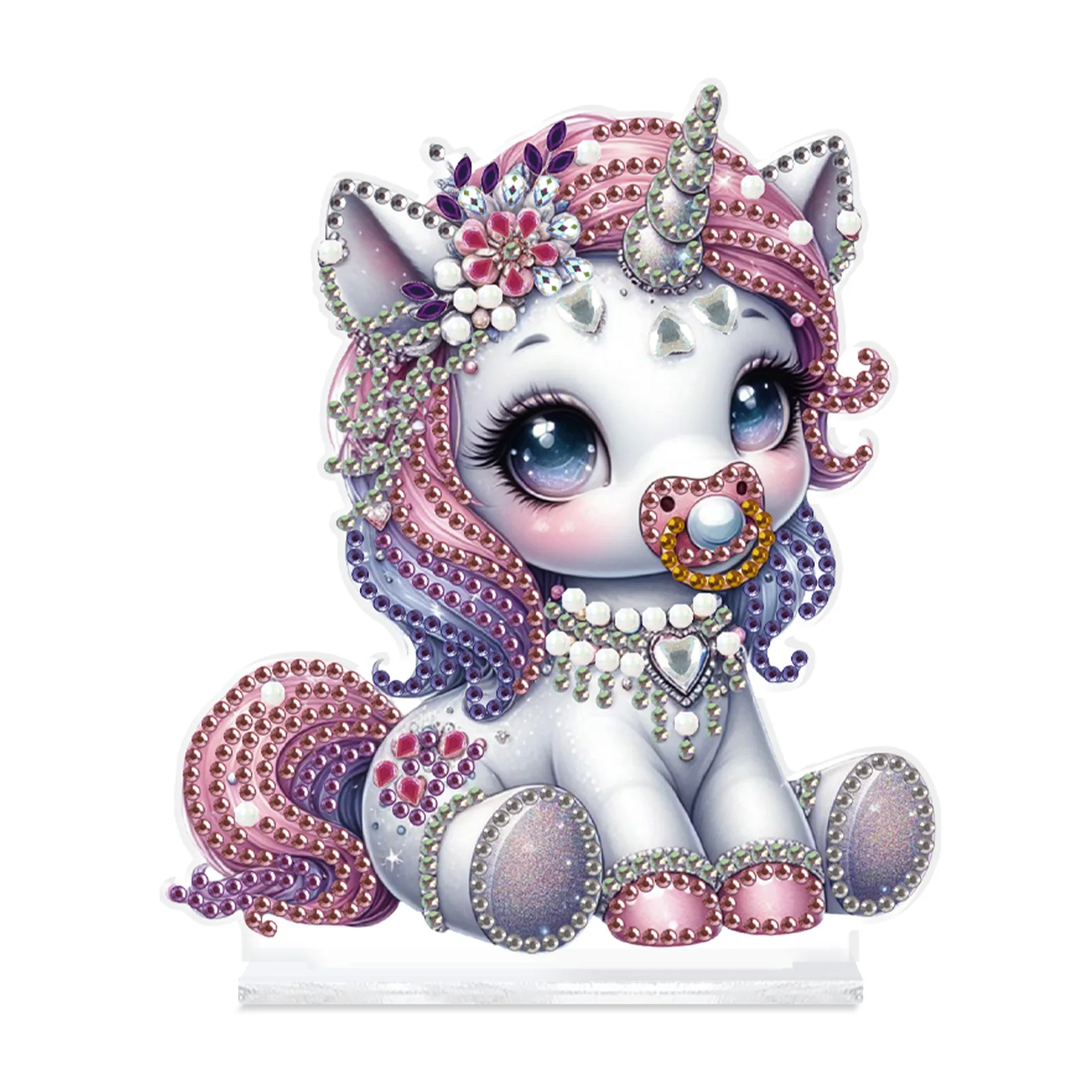 Diamond Art Painting Desktop Ornament Kits for Adults,Cute Horse Special Shape Diamond Art Tabletop Decor for Home Office Gift