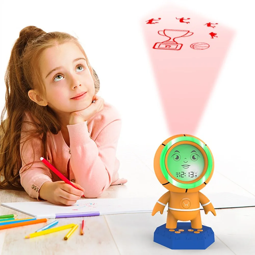 

Basketball-Themed Projection Alarm Clock - Features 12-Hour Digital Display Equipped With A Sunrise Wake-Up Light And Adjustabl