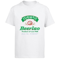 Asia Laos Beerlao Beer Fashion Harajuku Graphic T Shirts Cotton Short Sleeve T-Shirts Summer Tees Tops New Shirts And T-Shirts