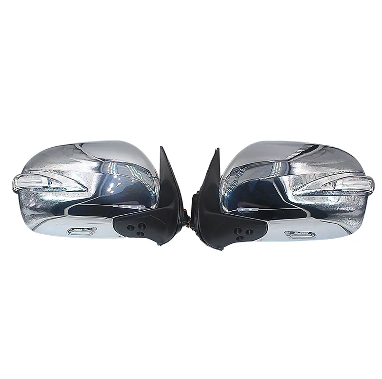 Chrome Electric Reflector Rearview Mirror Side Mirror Exterior With Led Light For Toyotas Hiace