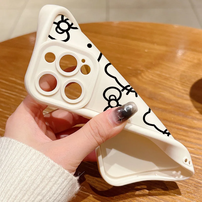 Kawaii Pink Hello Kittys Cute Phone Case for iPhone 16 15 14 13 12 11 Pro Max Mini XR XS X 7 8 6 6s Plus Soft TPU Back Cover - náhled 3
