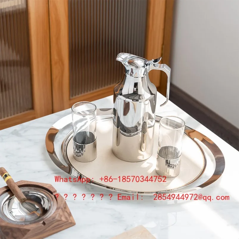 

European Stainless Steel Household Thermal Insulation Pot Light Luxury Water Cup High Temperature Resistant Set