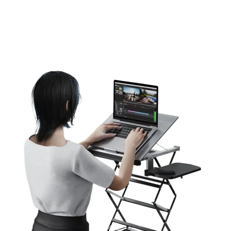 Standing workbench Laptop lifting table Folding office desktop Computer desk