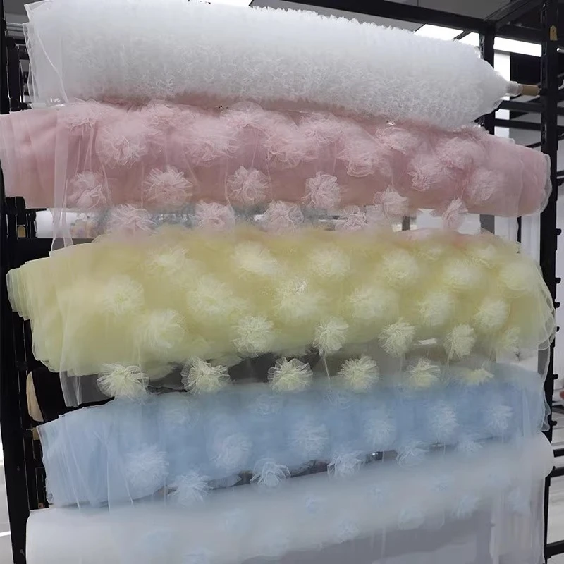 달콤한 3D 꽃 레이스 원단 구름사 사진 촬영용 원단 웨딩 배경 장식 사진 소품