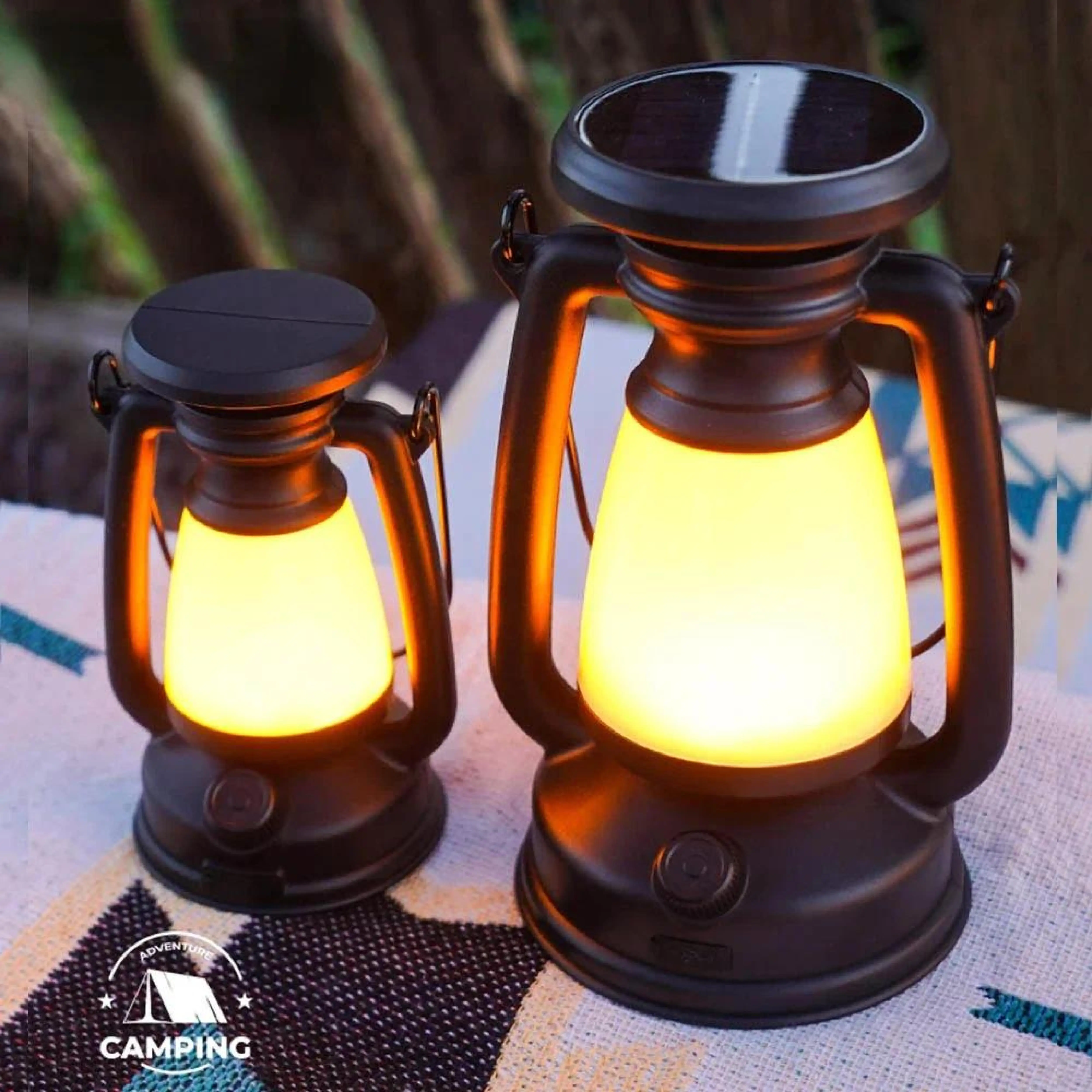 3000-5000K Camping Lanterns Hanging Tent USB Rechargeable Camping Light Portable Light Stepless Dimming with Solar Charging