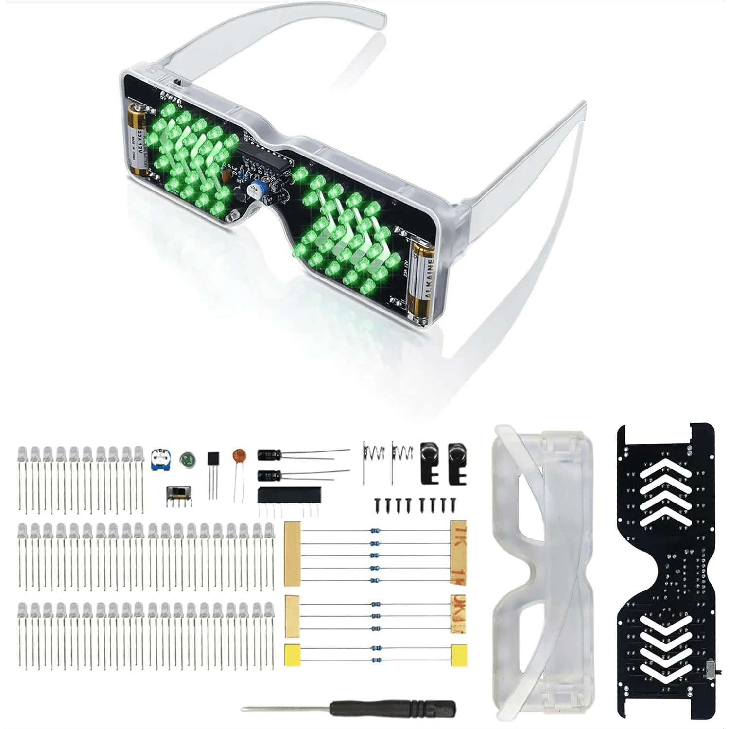 [Maker Starter] Soldering Practice Kit – DIY Voice-Controlled Color-Changing LED Glasses,Party Gift