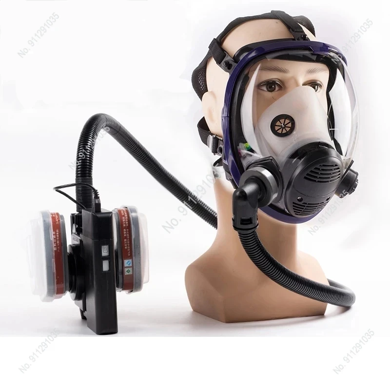 Electric Blower Breathing Mask, Small Volume, High Power, Universal, Multiple Filters, Protective Mask, Painted Gas Mask, New