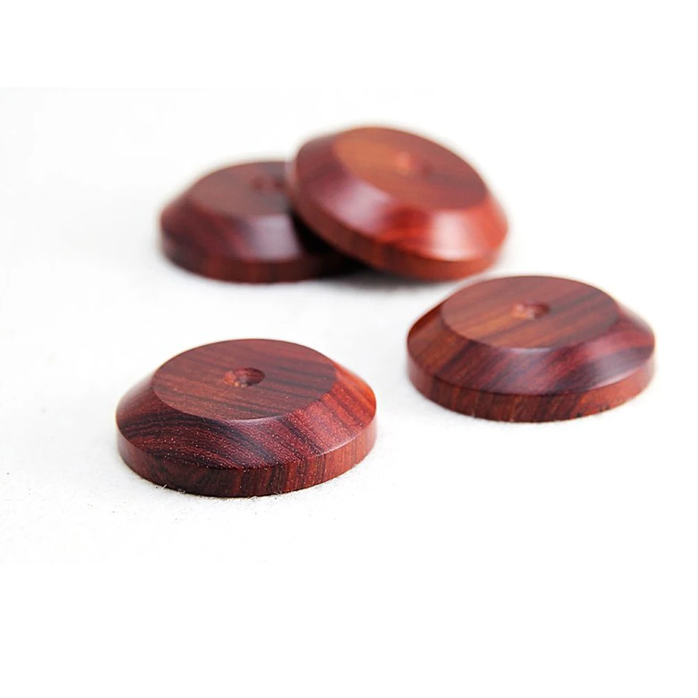 4pcs Rosewood D33 Speaker Spikes Mat, Speaker Spike Shoes Pads , HiFi Feet