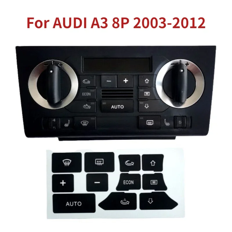 Dashboard A/C Button Repair Kit Stickers Dash Climate Control Switch Sticker Decals for AUDI A3 8P 2003-2012