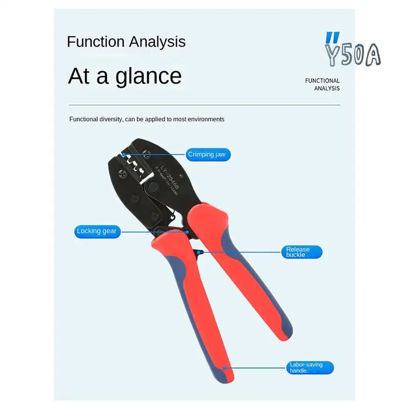 

Y50A-Photovoltaic Terminal Crimping Pliers LY-2546B Solar Photovoltaic Connector Wire Stripping Pliers Wrench Tool