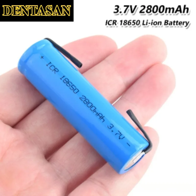 

3.7V 2800mAh ICR18650 Lithium Ion Rechargeable Battery with Welding Plates Suitable for Lighting Fixtures and Gaming Machines