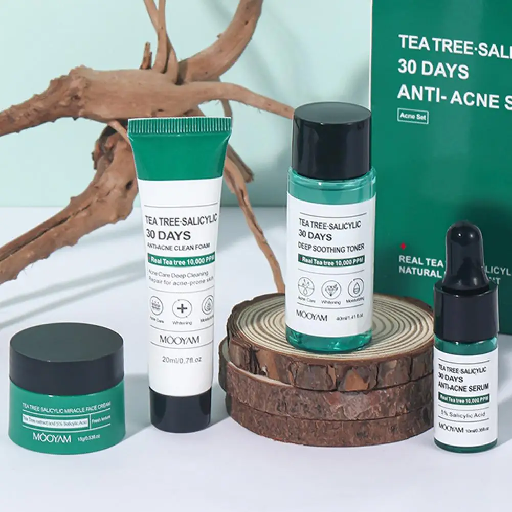 Árbol de té salicilhuidverzorgingsset Gezichtsreiniger Gezichtsverzorging Serum hialuronzuur tóner Cadeauset Crème Y3e2