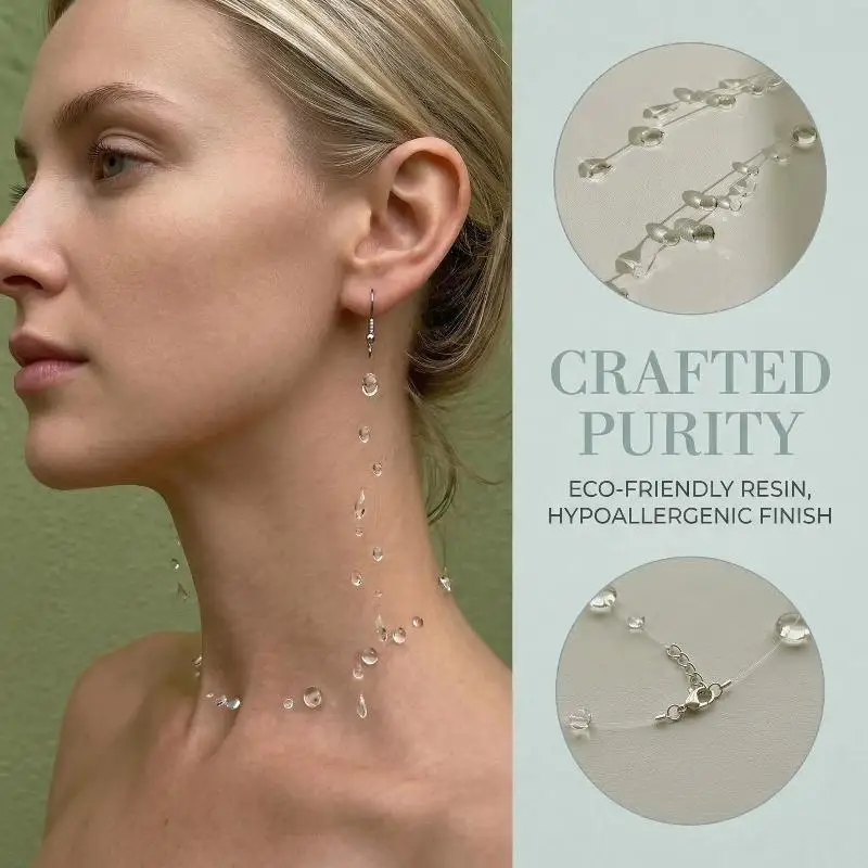 Crystal Dewdrop Earrings for Women Unique Transparent Clavicle Chain Fashion Jewelry for Wedding Party Gifts