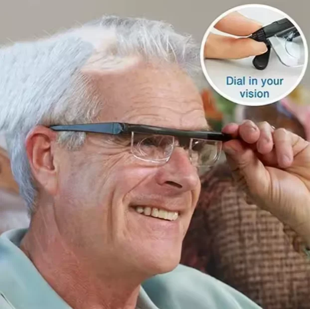 

Adjustable vision focus glasses elderly distance viewpoint variable lens binocular reading glasses