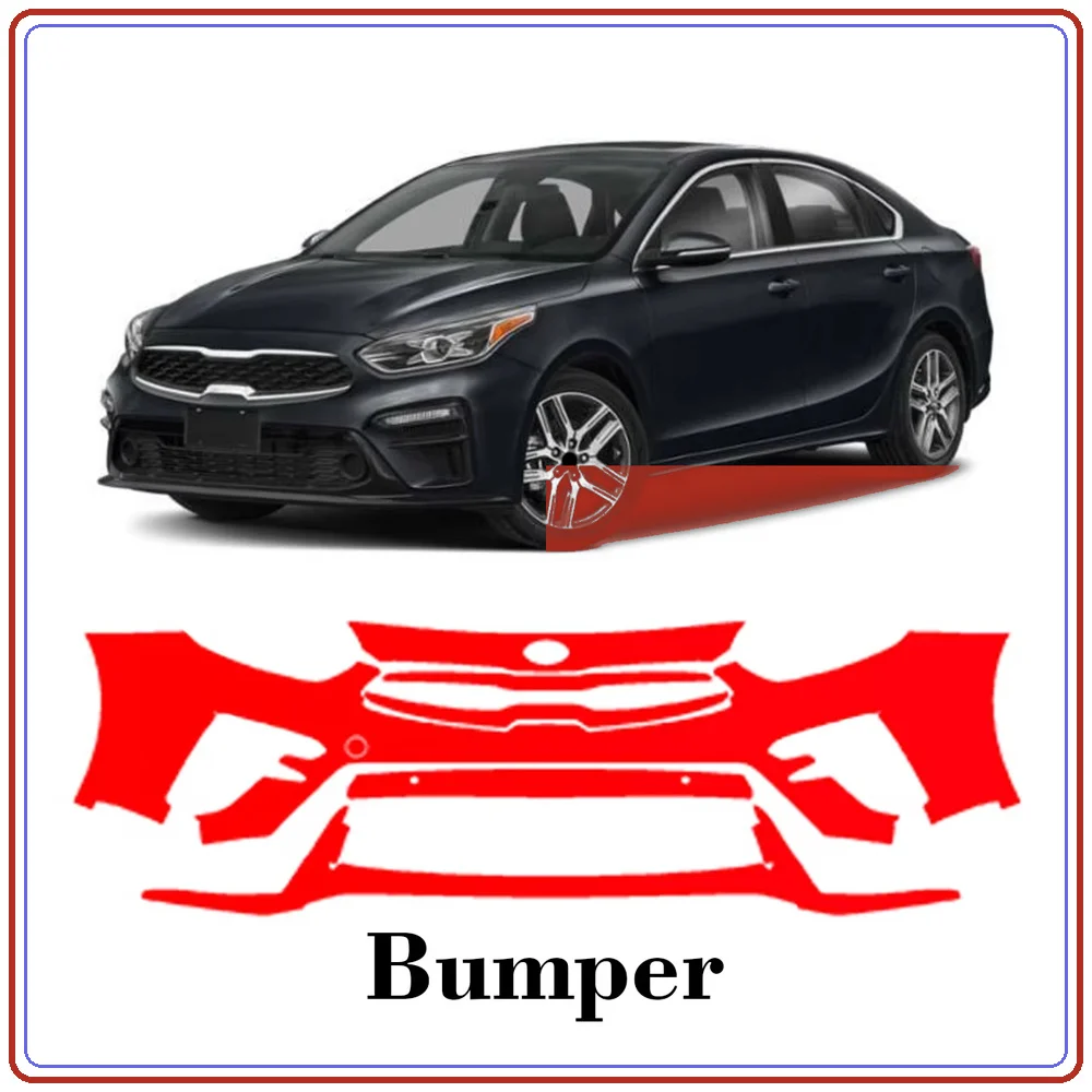 For Kia Forte Sedan 19-2021 Precut TPU Paint Protection Film PPF Front Bumper Kit Clear Bra Stone Guard EU UK